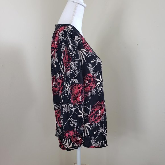 Deby Debo Saphir Floral Print Blouse Black Size Small - Picture 4 of 13